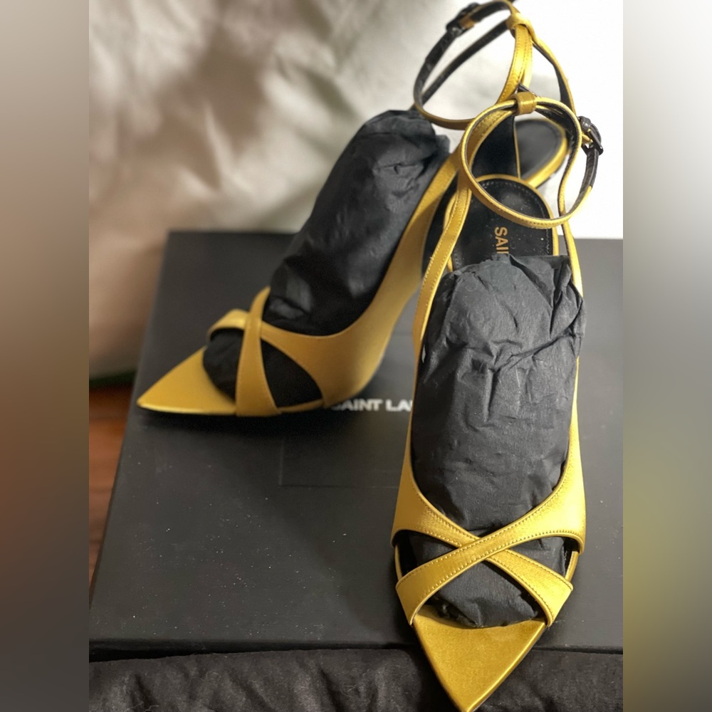 YSL INSTINCT 110 sandal Duchesse Gold Retro